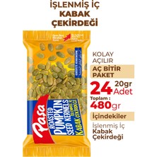 Paşa İşlenmiş İç Kabak Çekirdeği 20 gr x 24 Adet (480gr)