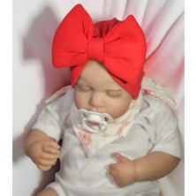 En Konforlu Bone ve Bandana Seti, 0-2 Yaş Kız Bebekler Için %100 Yerli Üretim Fiyonk Bone ve Bandana  Seti