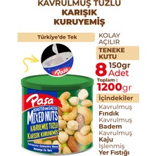 Paşa Kuruyemiş Kavrulmuş Karışık Kuruyemiş Teneke Kutu 150 gr x 8 Adet (1. Kalite)
