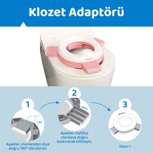 Guqqo Lazımlık, Portatif Katlanabilir Taşınabilir Seyahat Çocuk Tuvaleti, Klozet Adaptörü, Pembe