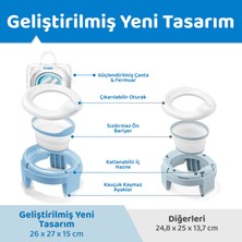 Guqqo Lazımlık, Portatif Katlanabilir Taşınabilir Seyahat Çocuk Tuvaleti, Klozet Adaptörü, Mavi