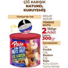 Paşa Kuruyemiş Çiğ Karışık Naturel Kuruyemiş Teneke Kutu 150 gr x 2 Adet