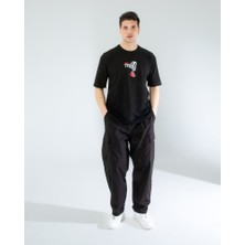 Oversıze Unisex Baskılı T-Shırt Tyson Black