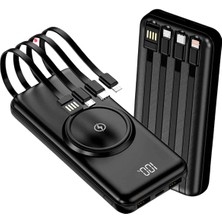10.000 Mah Kablosuz Powerbank | Dijital Göstergeli, Magsafe Uyumlu, Android & Ios Destekli, Çoklu Şarj Girişli