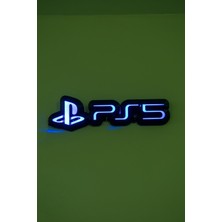 Ps5 – LED Işıklı Playstation 5 Duvar / Masa Dekoru (34X6 Cm) Slope LED