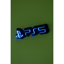 Ps5 – LED Işıklı Playstation 5 Duvar / Masa Dekoru (34X6 Cm) Slope LED
