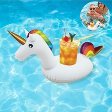 Serenity Haven Unicorn Bardak Tutucu Şişme - Yüzen Içecek Tutacağı -Bardaklık-Deniz Bardak Tutma Şişme-Içecek Tutm
