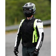 Forte Gt Titan Mavi Lacivert, Hörgüçlü Koruma Deri Tekstil 4 Mevsim Motosiklet Ceket Mont