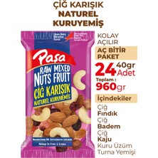 Paşa Kuruyemiş Çiğ Karışık Naturel Kuruyemiş 40 gr x 24 Adet (Toplam 960 Gr)