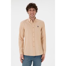 U.S. Polo Assn. Erkek Camel Uzun Kollu Basic Gömlek 50306338-VR015