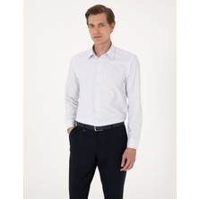 Pierre Cardin Erkek Mavi Kareli Slim Fit Uzun Kollu Gömlek 50307263-VR036