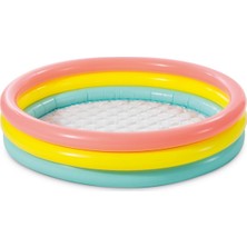 Serenity Haven Intex 3 Boğumlu Sunset Havuz Sarı-Mavi-Pembe 114X25 cm Evde Bahçede Havuz