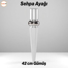 Elips Sehpa Ayağı 42 cm Plastik Gümüş Gri Masa Ayak Mutfak Sehpası Yemek Masası Mobilya Ayakları