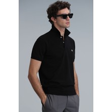 Lufian Laon Smart Erkek Polo Tişört Slim Fit Siyah