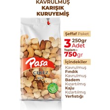 Paşa Kuruyemiş Kavrulmuş Karışık Kuruyemiş 250 gr x 3 Adet (Toplam 750 Gr)