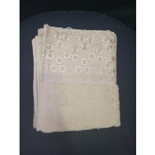 82X47CM Güpürlü Havlu Açık Kahve %100 Bambu Yerli 1 Adet