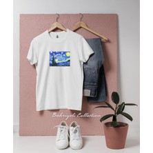 Bahriyeli Collection Oversize Starry Night Painting Tasarımlı T-Shirt