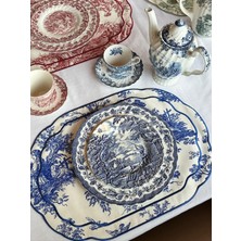 Toile De Jouy 2'li Amerikan Servis Mavi