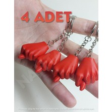 4 Adet Kırmızı (Nahtarlık) Nah Anahtarlık