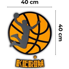 Kişiye Özel Isimli Ahşap Mdf Basketbol Duvar Dekoru | Sporcu Temalı Basketbol Oynayan Oyuncu Desenli