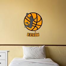 Kişiye Özel Isimli Ahşap Mdf Basketbol Duvar Dekoru | Sporcu Temalı Basketbol Oynayan Oyuncu Desenli