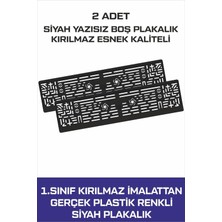 Tay Promosyon Oto Plakalık Boş Yazısız Siyah 2 Adet Kırılmaz Esnek Oto Plakalık