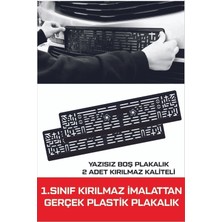 Tay Promosyon Oto Plakalık Boş Yazısız Siyah 2 Adet Kırılmaz Esnek Oto Plakalık