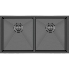 Crauf Stella 4580 Pvd Füme 2 Gözlü Paslanmaz Çelik Mutfak Eviyesi