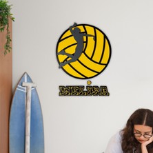 Kişiye Özel Isimli Ahşap Mdf Voleybol Duvar Dekoru | Sporcu Temalı Voleybol Oynayan Oyuncu Desenli