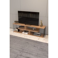 Tv Sehpası  Raflı 140 cm Gzd Tv Ünitesi  Atlantik Ceviz