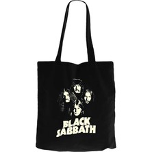 Black Sabbath Siluet Siyah Kanvas Bez Çanta