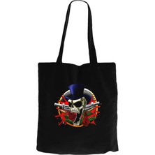 Guns N Roses Mr Skull Siyah Kanvas Bez Çanta