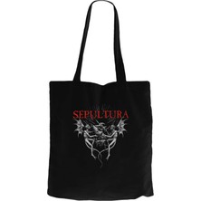 Sepultura Angel Siyah Kanvas Bez Çanta