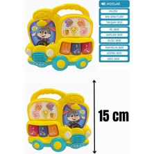 Vivaverse Sarı Işıklı ve Müzikli Otobüs Bebek Piyanosu