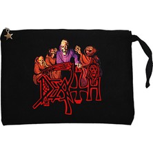 Death Scream Bloody Gore Grup Siyah Clutch Astarlı Cüzdan / El Çantası