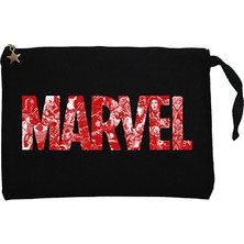 Marvel Heroes In Post 3 Siyah Clutch Astarlı Cüzdan / El Çantası