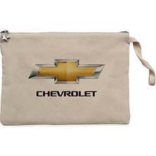 Chevrolet Logo Krem Clutch Astarlı Cüzdan / El Çantası