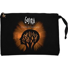 Gojira Le Efant Sauvage Siyah Clutch Astarlı Cüzdan / El Çantası