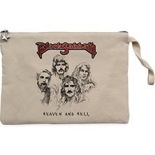 Black Sabbath Heaven And Hell Krem Clutch Astarlı Cüzdan / El Çantası