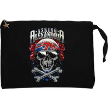 Asking Alexandria Skull Siyah Clutch Astarlı Cüzdan / El Çantası