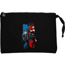 God Of War Atreus Kratos Family Siyah Clutch Astarlı Cüzdan / El Çantası