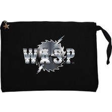 Wasp Logo Siyah Clutch Astarlı Cüzdan / El Çantası