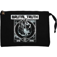 Brutal Truth End Time Siyah Clutch Astarlı Cüzdan / El Çantası