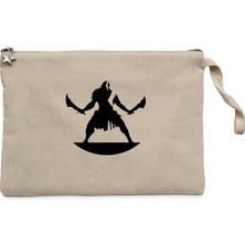 God Of War Kratos 2 Krem Clutch Astarlı Cüzdan / El Çantası