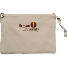 Rowan University Logo Text Krem Clutch Astarlı Cüzdan / El Çantası