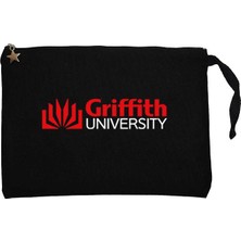 Griffith University Red Logo Siyah Clutch Astarlı Cüzdan / El Çantası