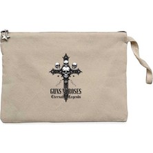 Guns N Roses Eternal Legends Krem Clutch Astarlı Cüzdan / El Çantası