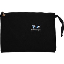 Bmw New Logo Motorsports Siyah Clutch Astarlı Cüzdan / El Çantası