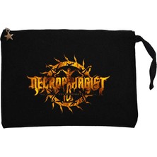 Necrophagist Logo Siyah Clutch Astarlı Cüzdan / El Çantası
