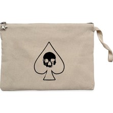 Motörhead Ace Of Spades Maça Krem Clutch Astarlı Cüzdan / El Çantası